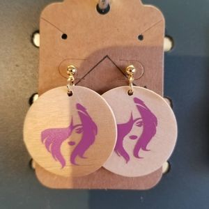 "Fierce" wooden earrings